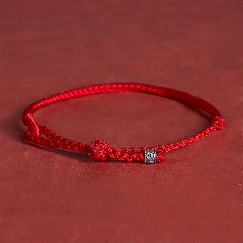Red String 925 Sterling Silver Yin Yang Protection Bracelet