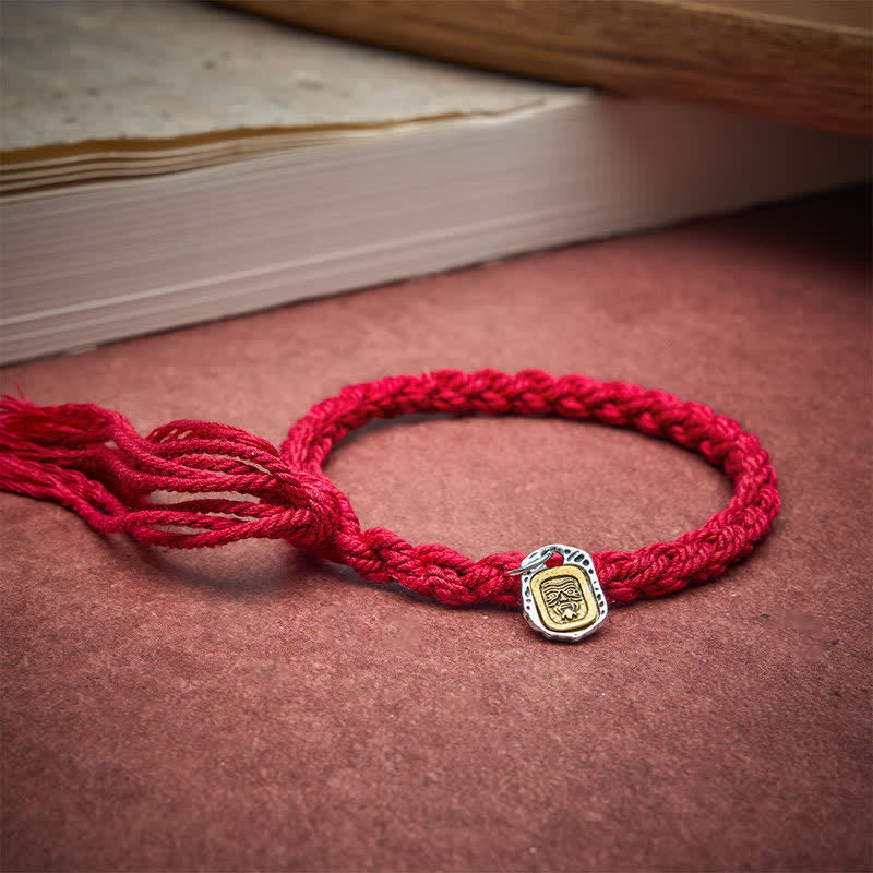 Copper Accent Red String Harmonic Connection Bracelet