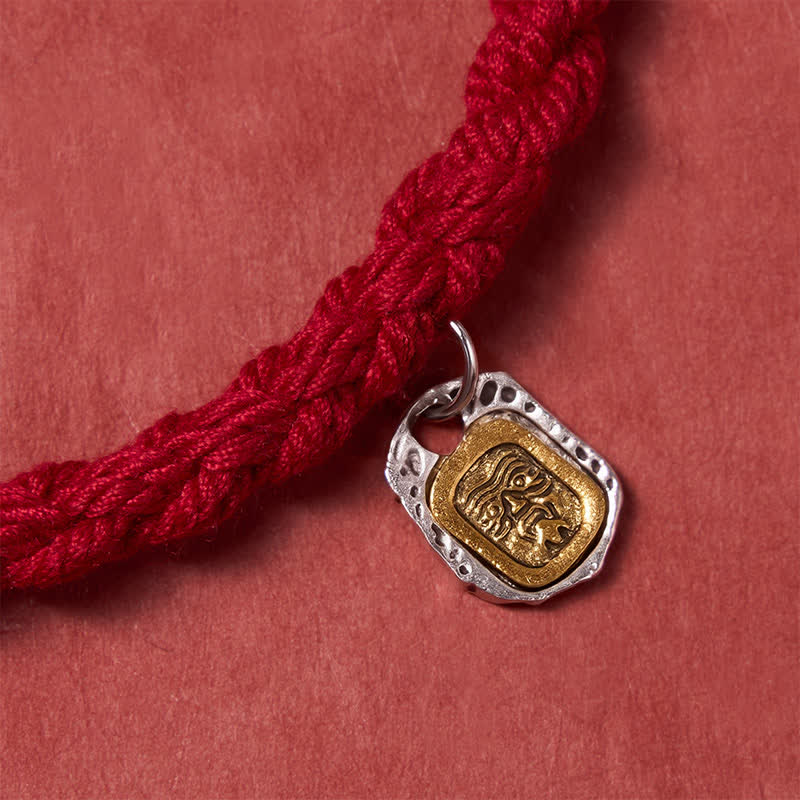 Copper Accent Red String Harmonic Connection Bracelet