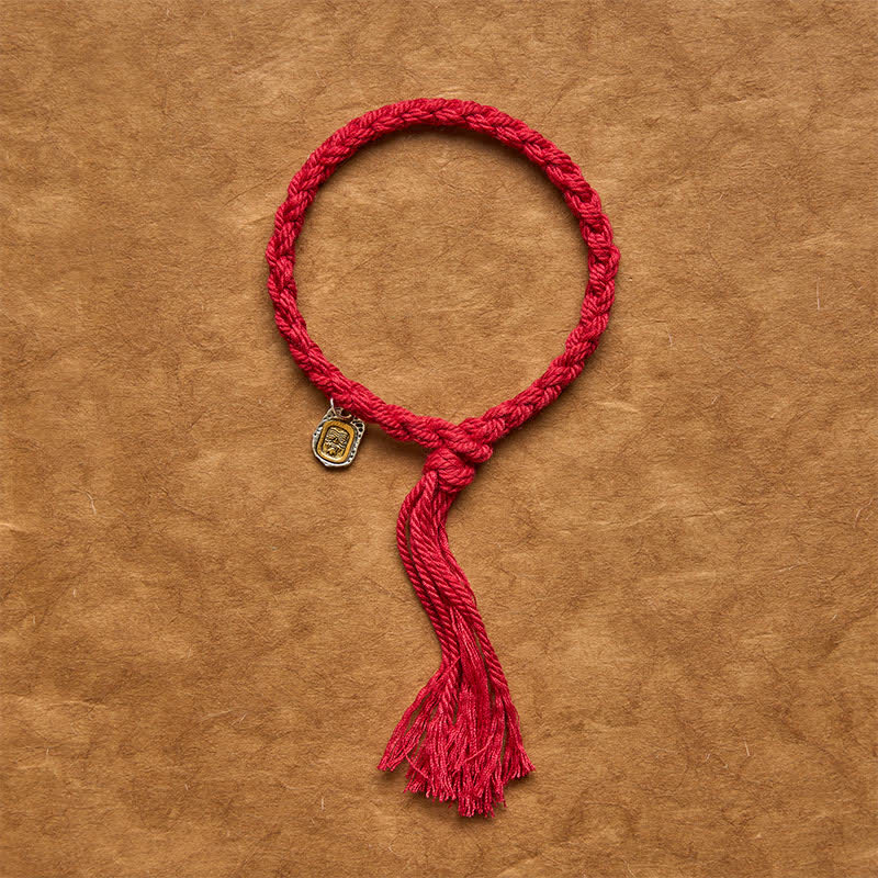 Copper Accent Red String Harmonic Connection Bracelet