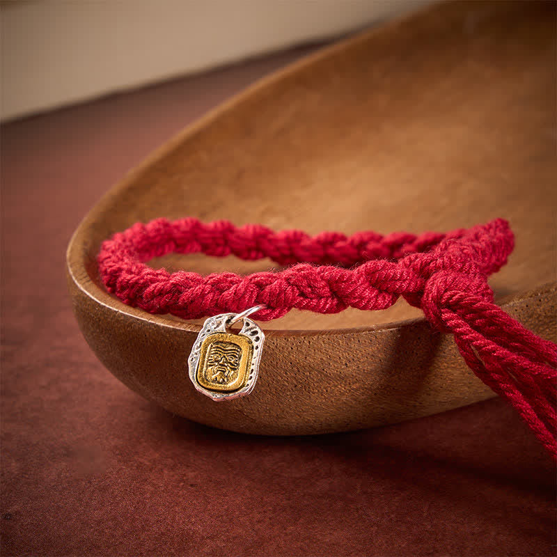 Copper Accent Red String Harmonic Connection Bracelet