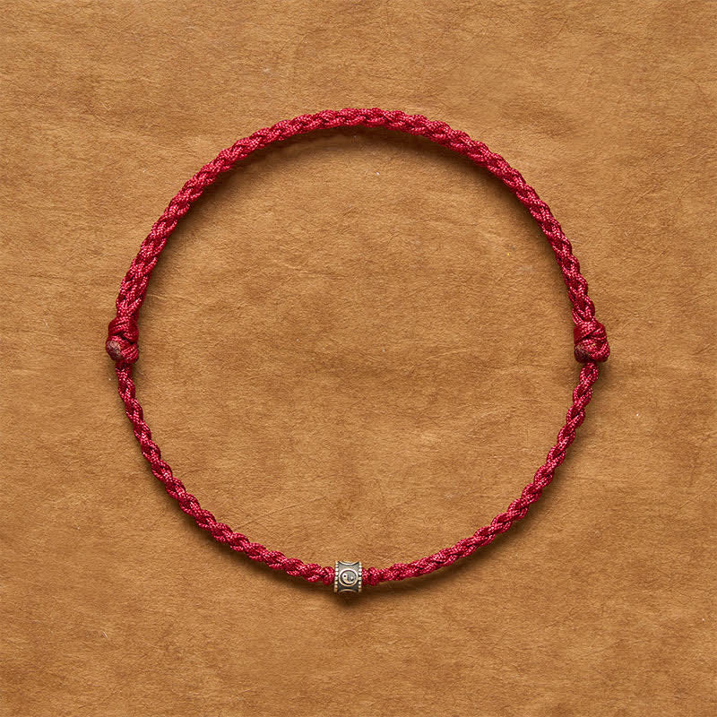 Black Red String 925 Sterling Silver Yin Yang Protection Bracelet Anklet