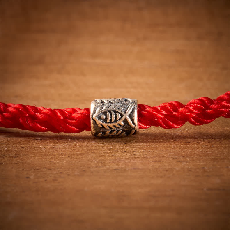 Red String 925 Sterling Silver Koi Fish Protection Bracelet