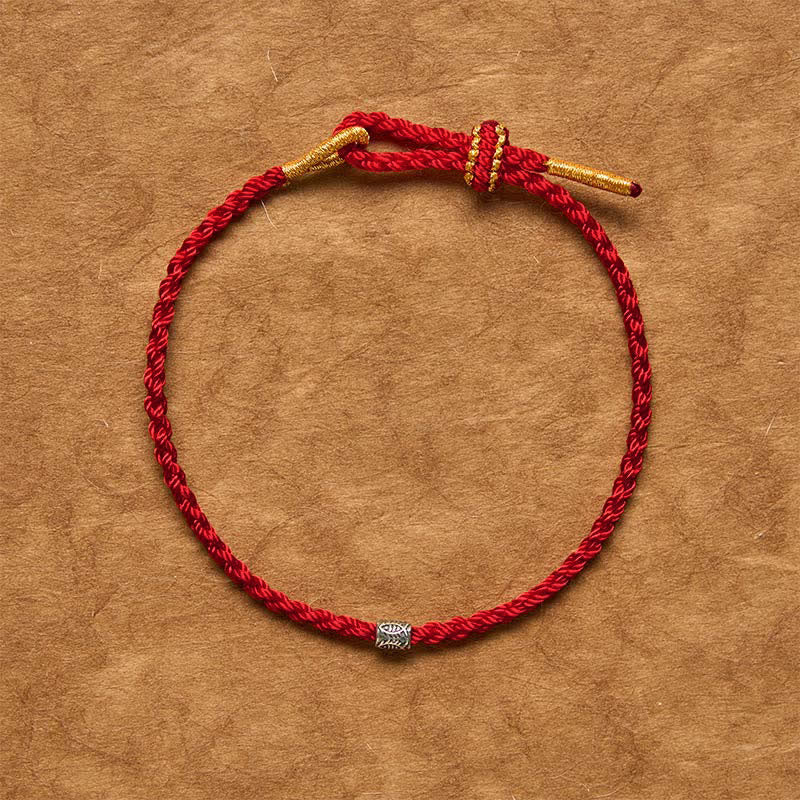 Red String 925 Sterling Silver Koi Fish Protection Bracelet