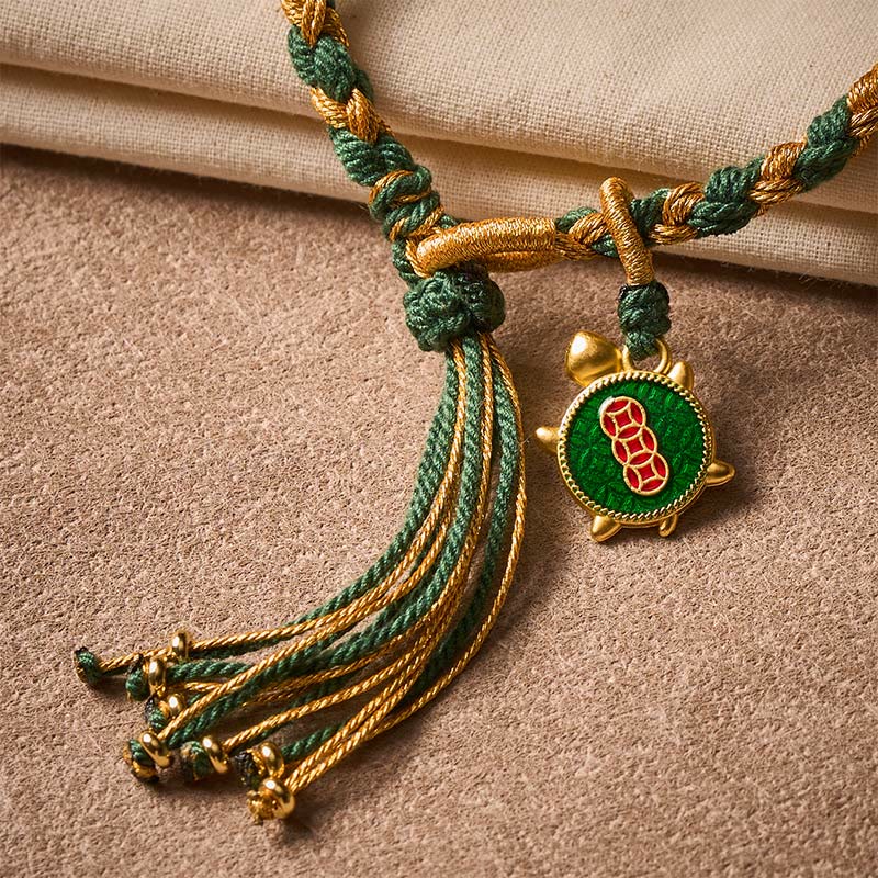 Yellow Green Turtle String Hand-Woven Bracelet