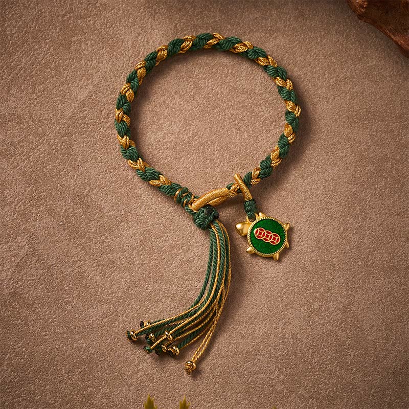 Yellow Green Turtle String Hand-Woven Bracelet