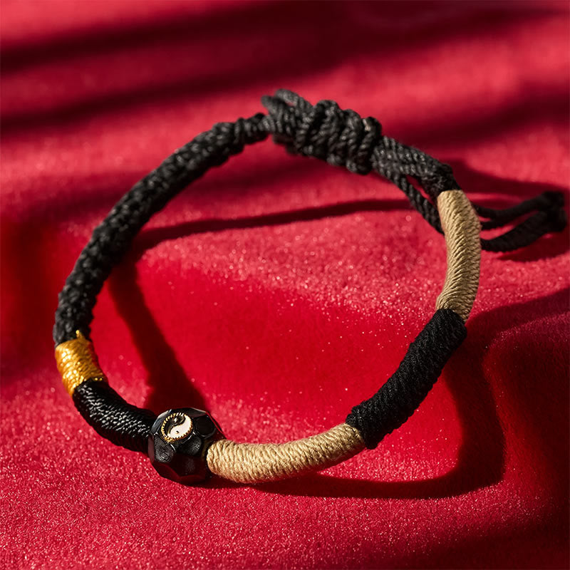 Black and White Fire Agate String Balance Bracelet