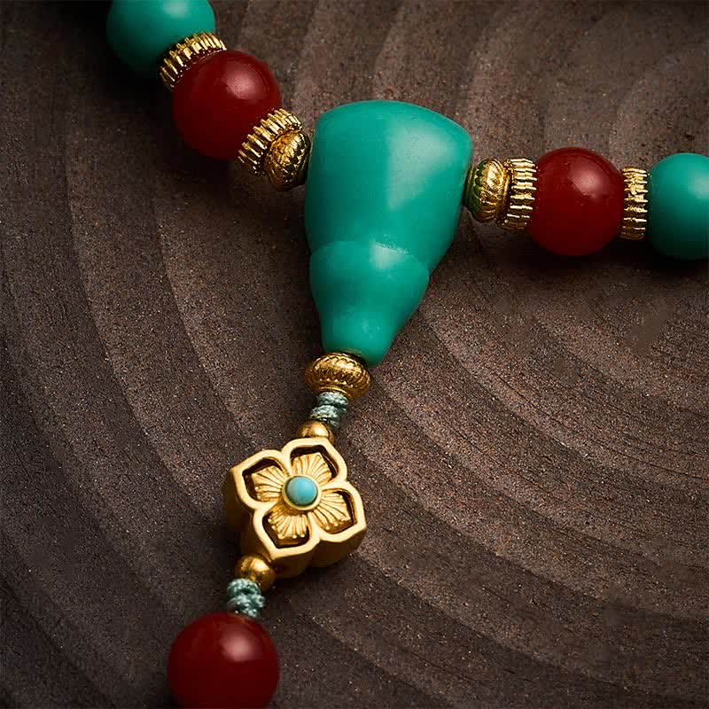 Turquoise Tibetan Round 108 Beads Strength Mala