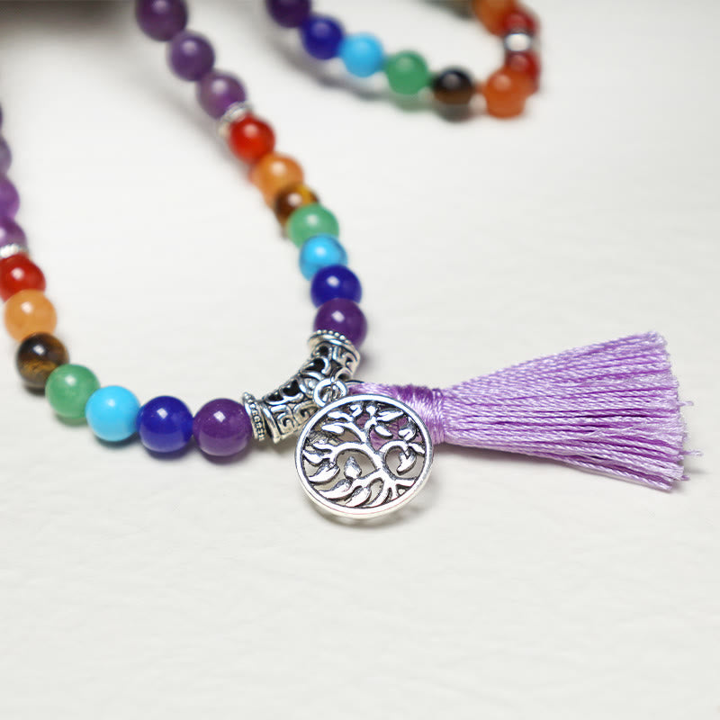 Crystal Mala Prayer Beads 108 Meditation Multilayer Bracelet Necklace