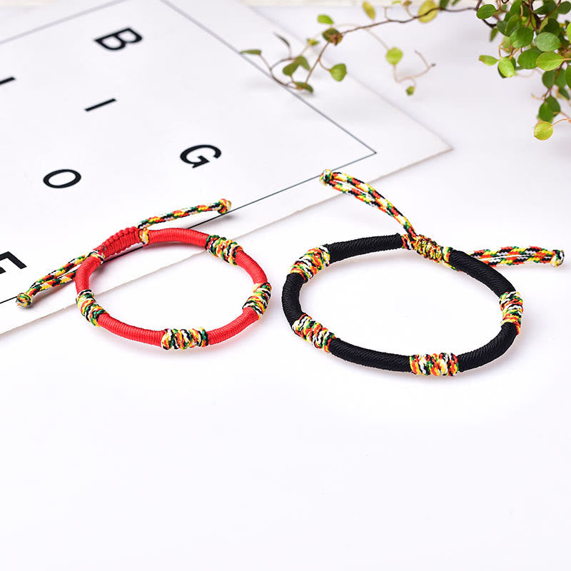 Tibetan Handmade Colorful King Kong Knot Lucky Protection Braid String Bracelet