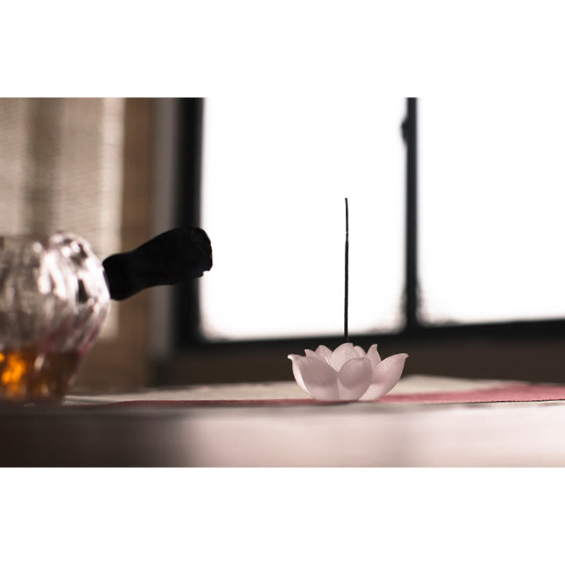 Mini Lotus Liuli Crystal Meditation Stick Incense Burner