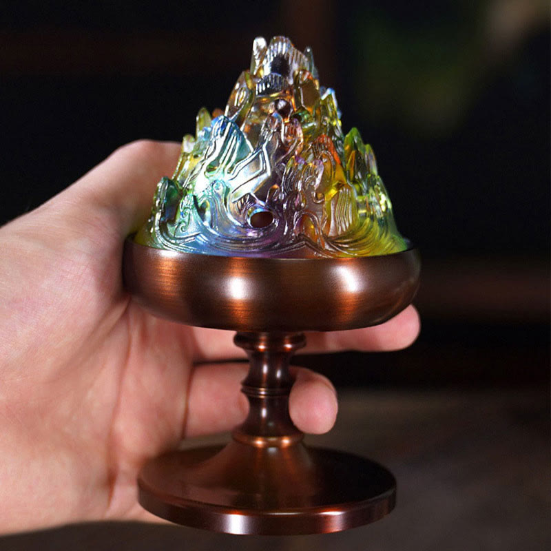 Liuli Crystal Mountain Meditation Incense Burner