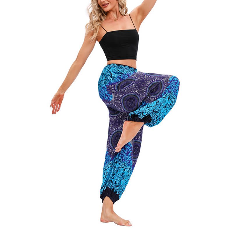 Casual Loose Compass Pattern Harem Trousers Women's Yoga Pants