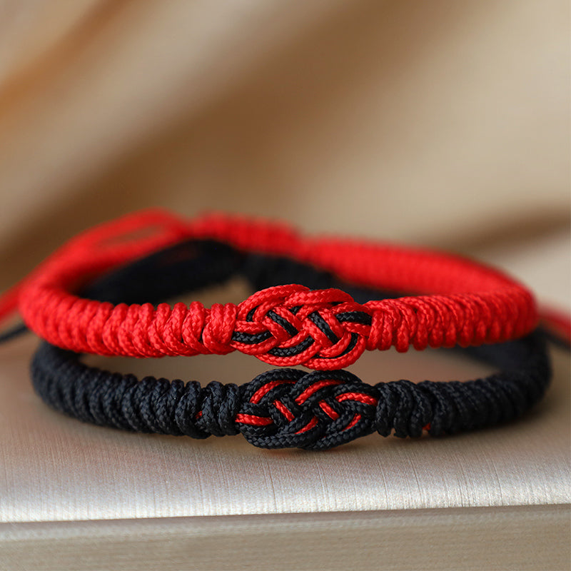 2Pcs Tibetan Luck Chinese Knot Protection String Bracelet