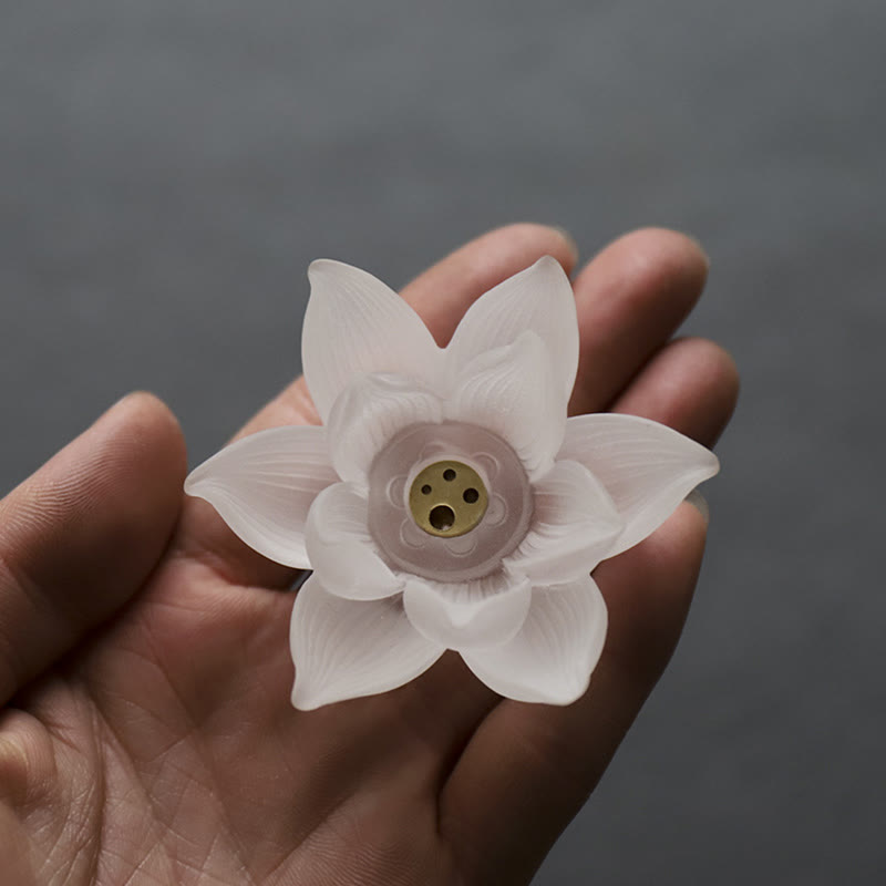 Mini Lotus Liuli Crystal Meditation Stick Incense Burner