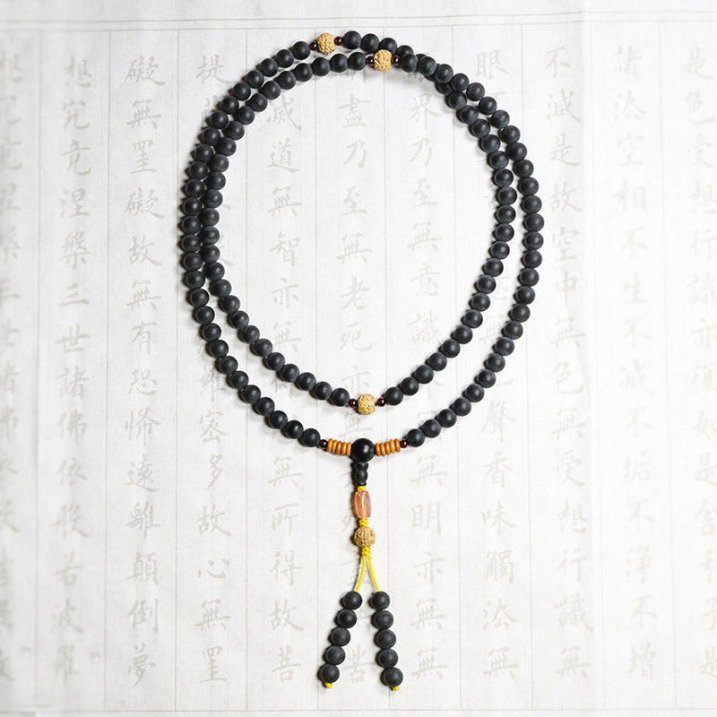 Tibetan Mala Cypress Bodhi Seed Red Agate Bracelet