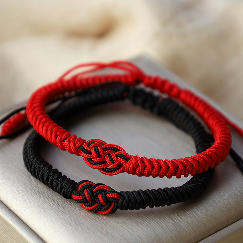 2Pcs Tibetan Luck Chinese Knot Protection String Bracelet