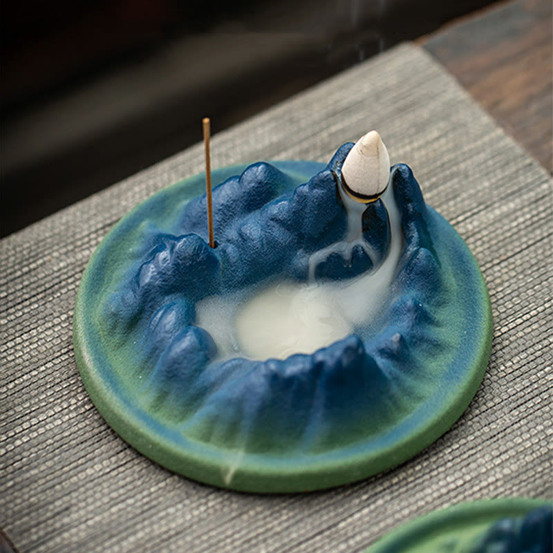Creative Mountain River Ceramic Backflow Incense Burner