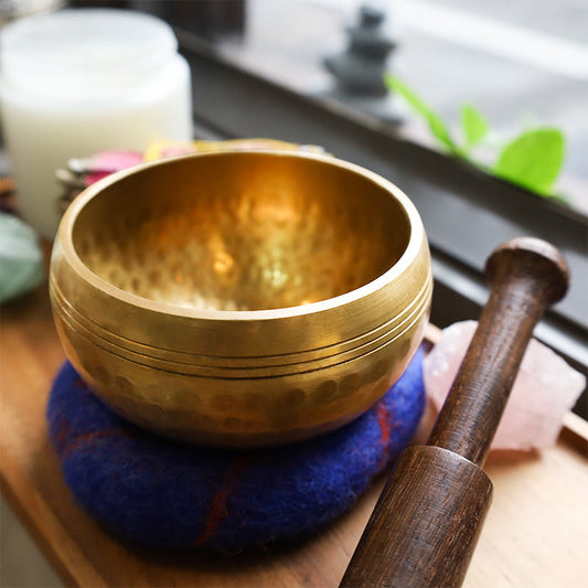 Tibetan Meditation Sound Bowl Handcrafted for and Mindfulness Singing Bowl Set