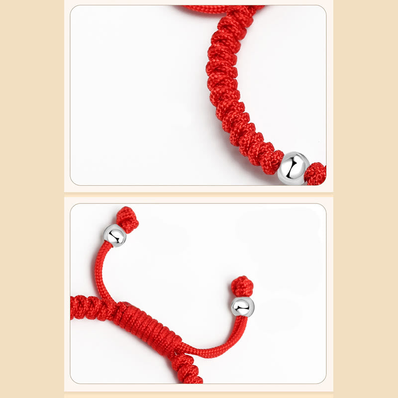 925 Sterling Silver King Kong Knot Multicolored Red String Strength Handmade Braided Kids Child Bracelet