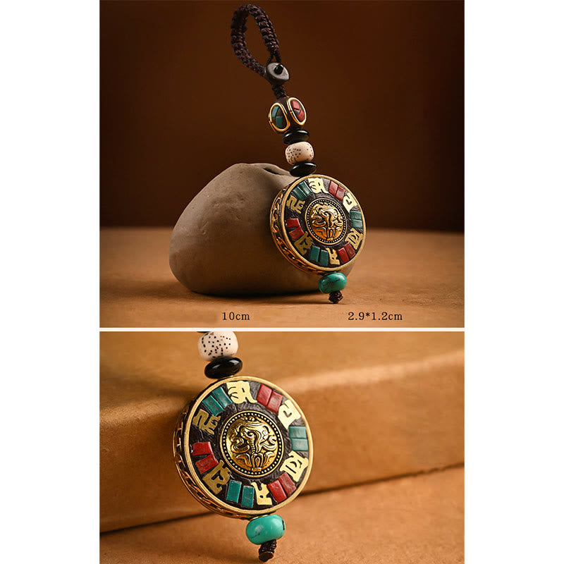 Tibetan Om Mani Padme Hum Bodhi Seed Peace Key Chain