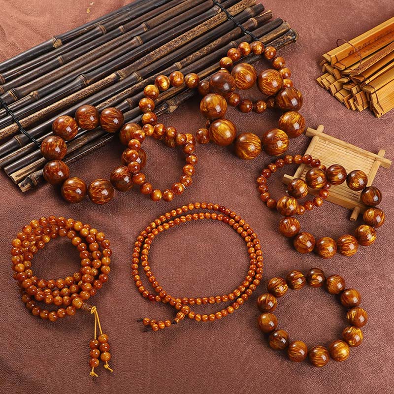 Golden Sea Willow Success Positive Bracelet Mala