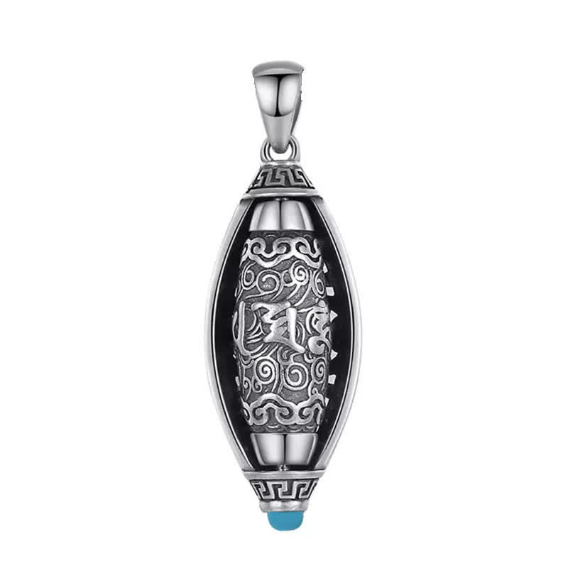 Tibet Om Mani Padme Hum Protection Necklace Rotatable Pendant