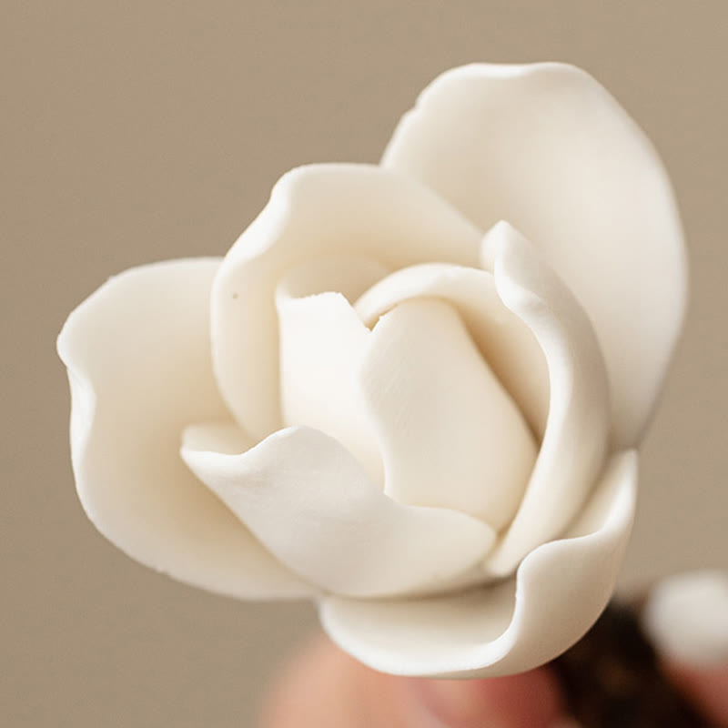 Gardenia Flower Pattern Ceramic Incense Burner Decoration