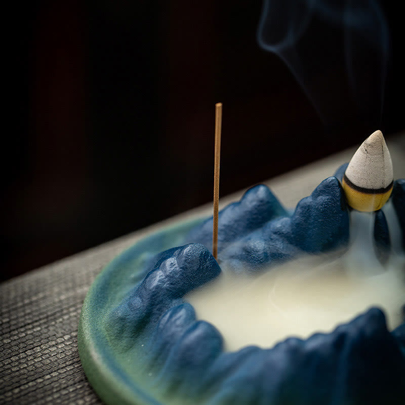 Creative Mountain River Ceramic Backflow Incense Burner