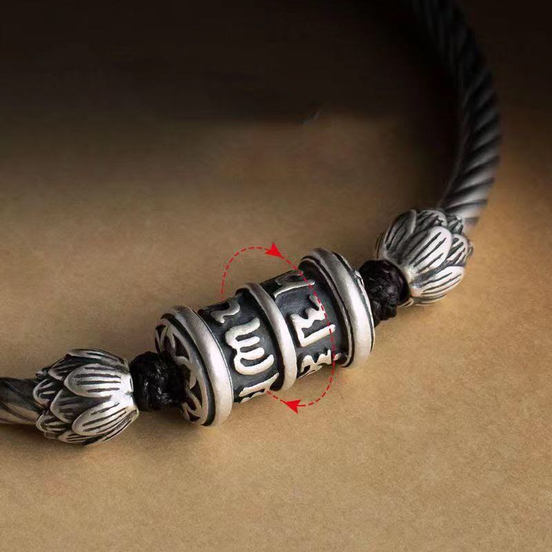 Om Mani Padme Hum Lotus Peace Braided Bracelet