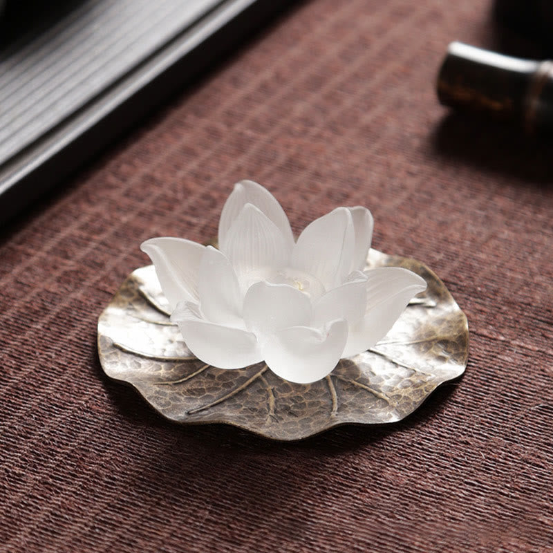 Mini Lotus Liuli Crystal Meditation Stick Incense Burner