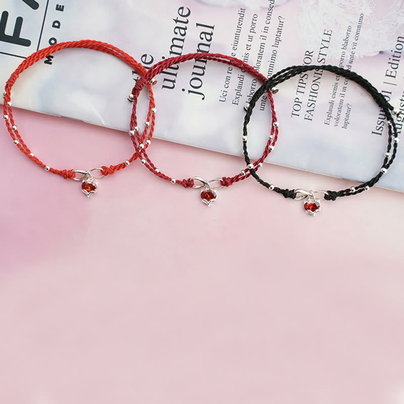 Love Heart Infinity Symbol Braided String Anklet