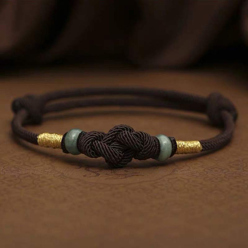 Red String Jade Luck Fortune Knot Braided String Bracelet