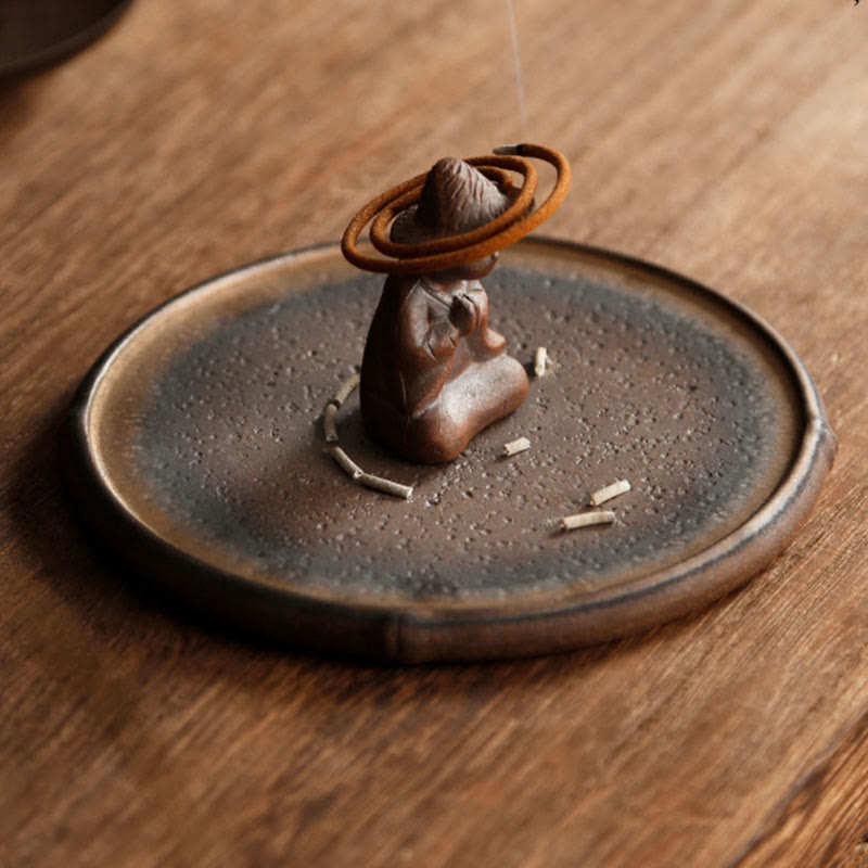Small Person Meditation Ceramic Spiritual Incense Burner