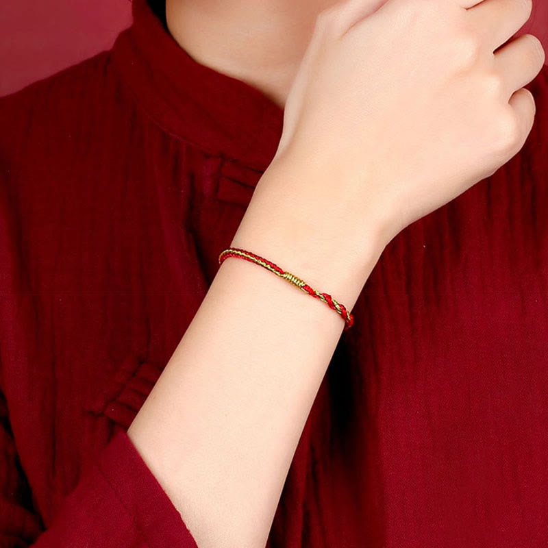 Handmade Chinese Zodiac Rabbit Rooster Rat Horse Dragon Protection Braid String Bracelet