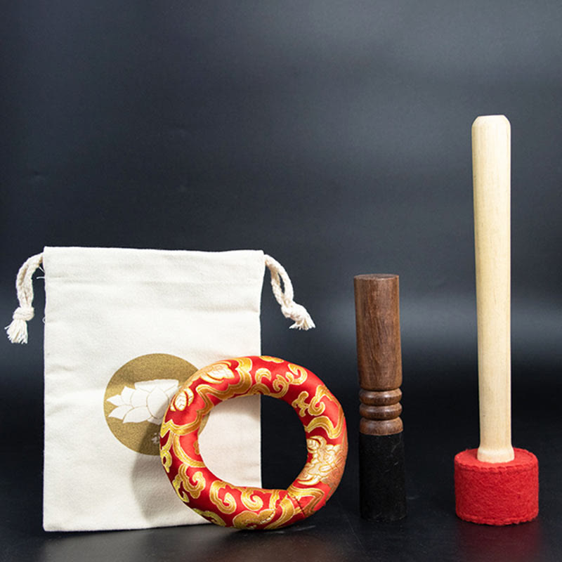 Tibetan Meditation Sound Bowl Handcrafted Yoga Mindfulness Singing Bowl Set