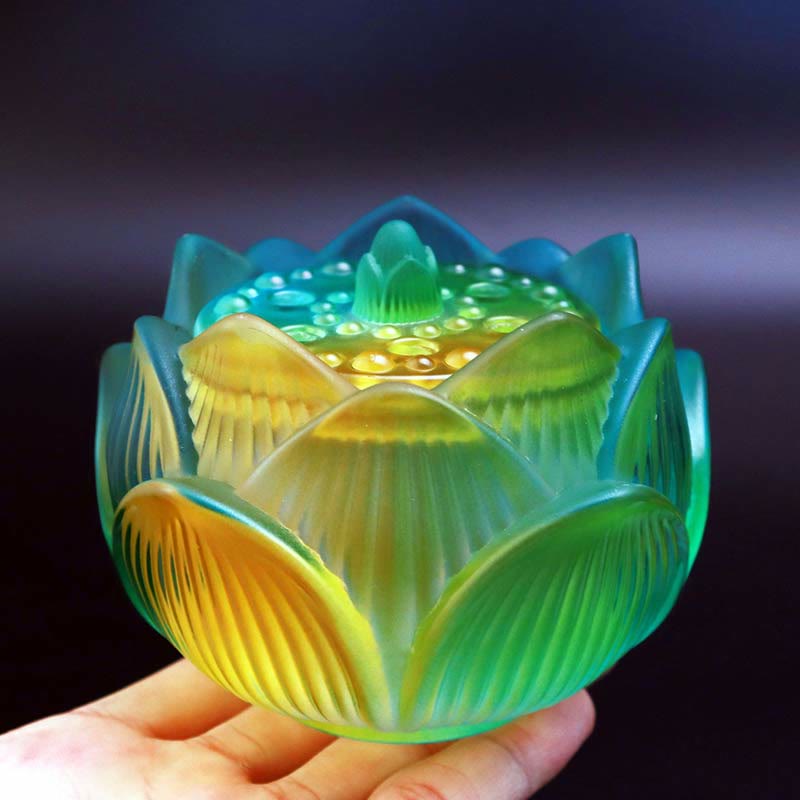 Lotus Liuli Crystal Meditation Incense Burner