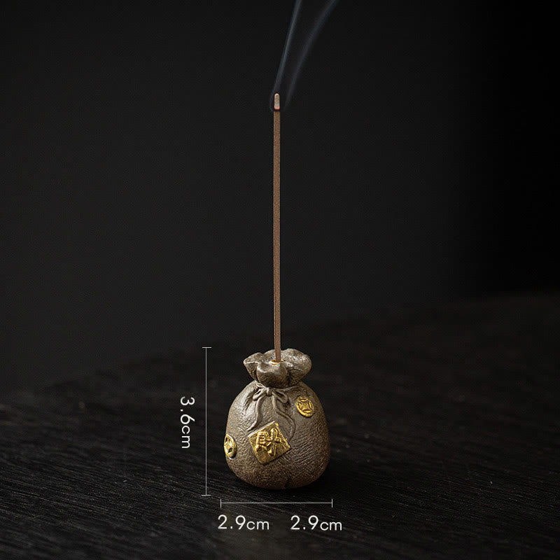 Small Treasure Bowl Lucky Bag Bagua Tray Ceramic Stick Incense Burner Decoration