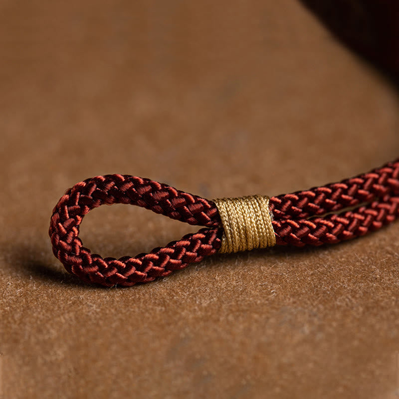925 Sterling Silver Handmade Cyan Bodhi Seed Protection Braided Red String Bracelet