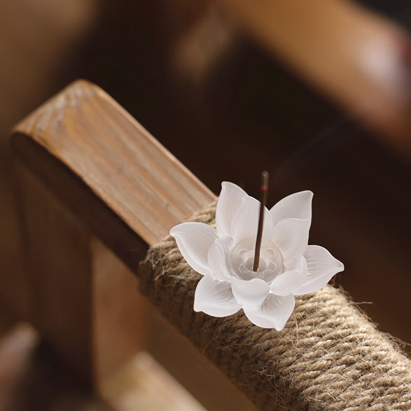 Mini Lotus Liuli Crystal Meditation Stick Incense Burner