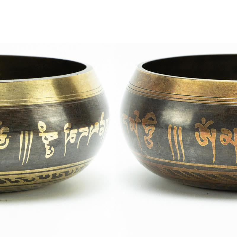 Tibetan Meditation Bowl for and Mindfulness Om Mani Padme Hum Singing Bowl
