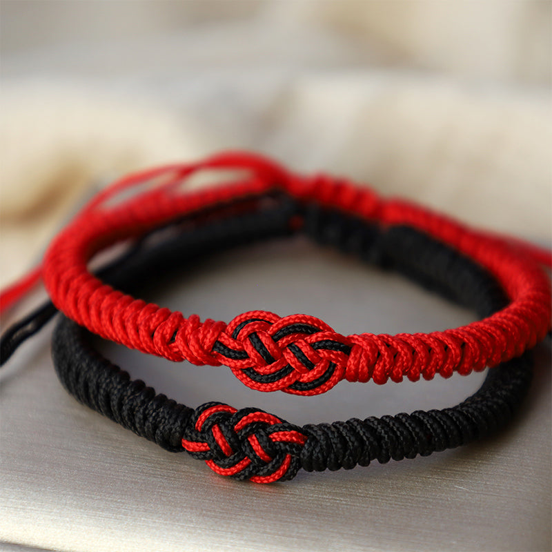 2Pcs Tibetan Luck Chinese Knot Protection String Bracelet