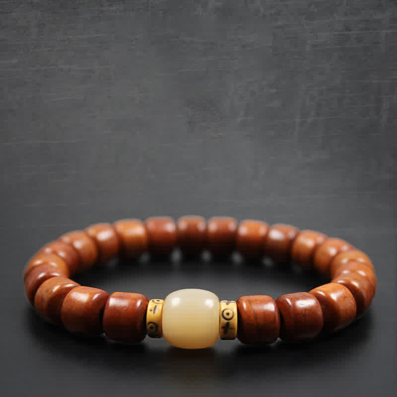Tibetan Bone Beads Om Mani Padme Hum Strength Bracelet
