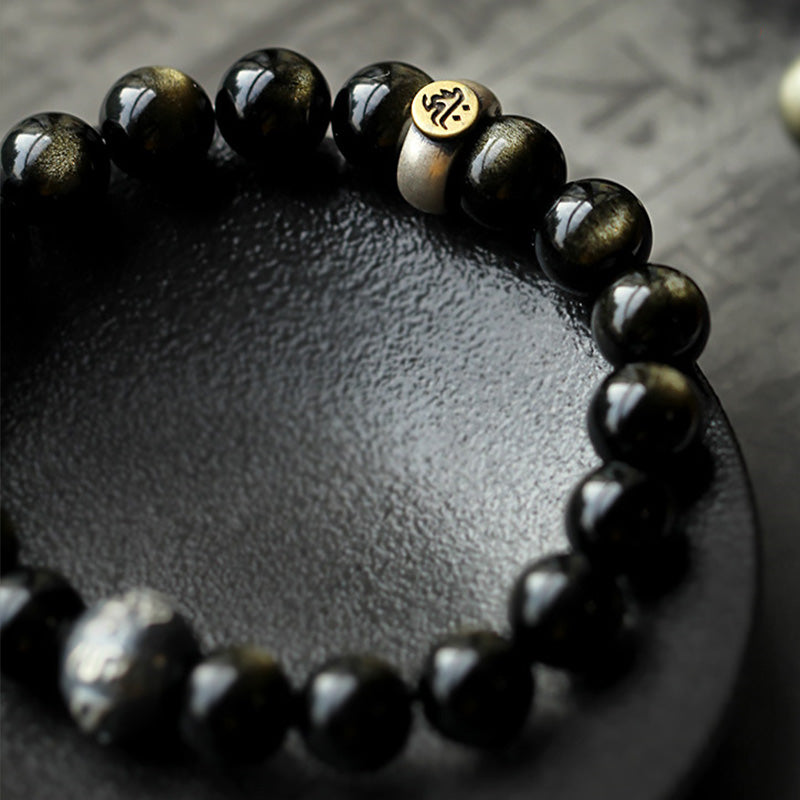 Chinese Zodiac Obsidian Purification Bracelet