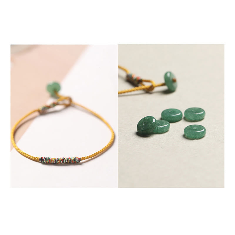 Tibetan Handmade Green Aventurine Luck Protection Braided Rope Bracelet