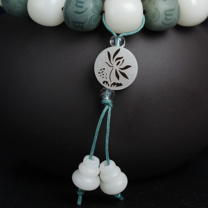 White Bodhi Six True Words Protection Bracelet