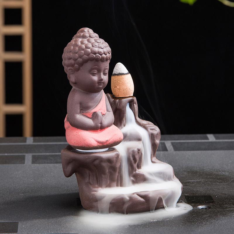 Backflow Smoke Fountain Ceramic Blessing Incense Burner Decoration