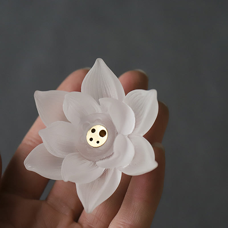 Mini Lotus Liuli Crystal Meditation Stick Incense Burner