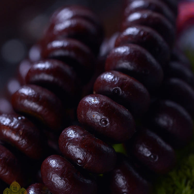Natural Tibet 108 Mala Beads Purple Bodhi Seed Wealth Bracelet