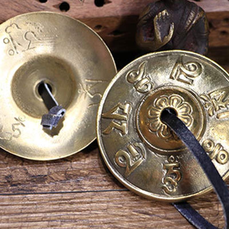 Tibetan Tingsha Bell Six True Words Dragon Copper Balance Decoration With Bag